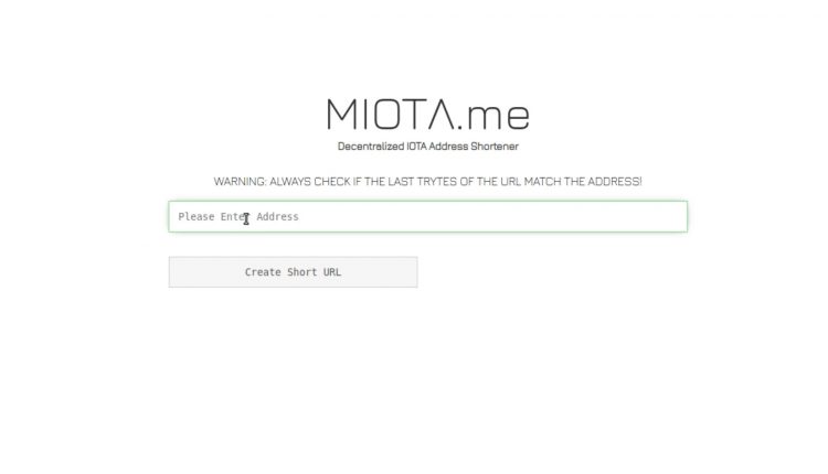 Introducing: MIOTA.me, a Decentralized IOTA Address Shortener